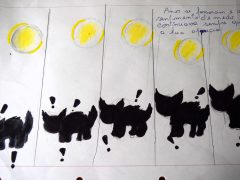 “Estória do Gato e da Lua” reinventada pela Maria, 9 anos